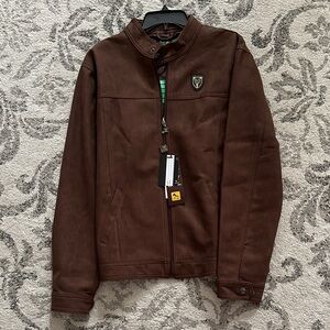 Men's Brown Faux Suede Jacket